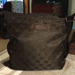 Authentic Gucci Shoulder Crossbody Bag GG Black